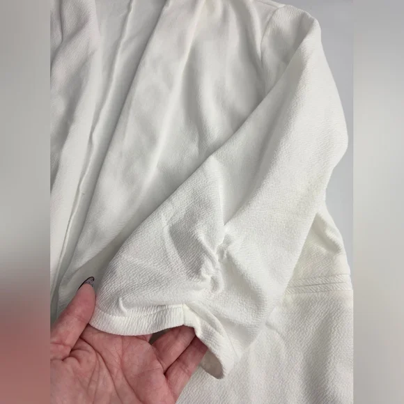 Maurices 2X Open White Blazer Ruched Sleeves Cj-3221 - Picture 4 of 11